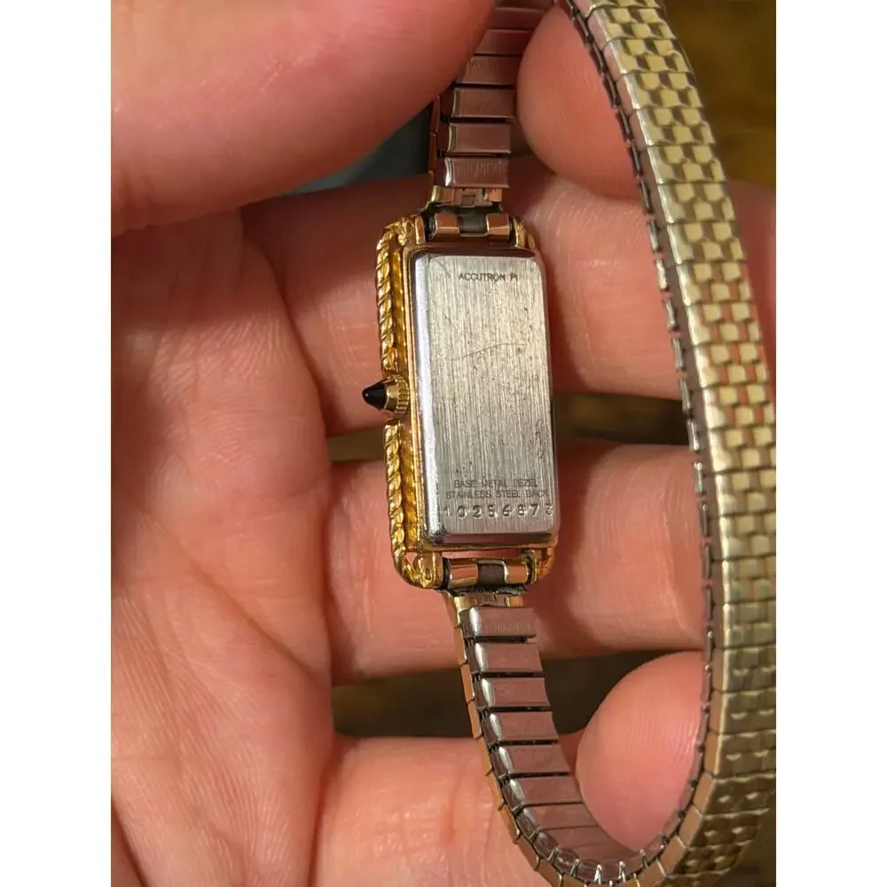 Vintage Bulova Accutron Swiss Quartz Women’s Watch Gold Tone Rectangular